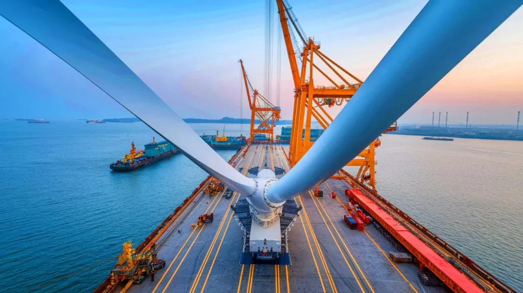 Transporte de la pala de turbina eólica más larga