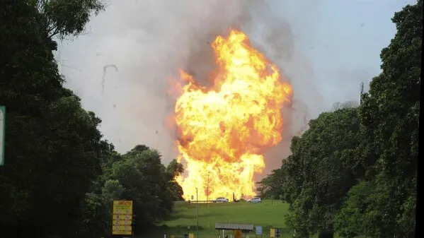 Incendio en gasoducto de Petronas