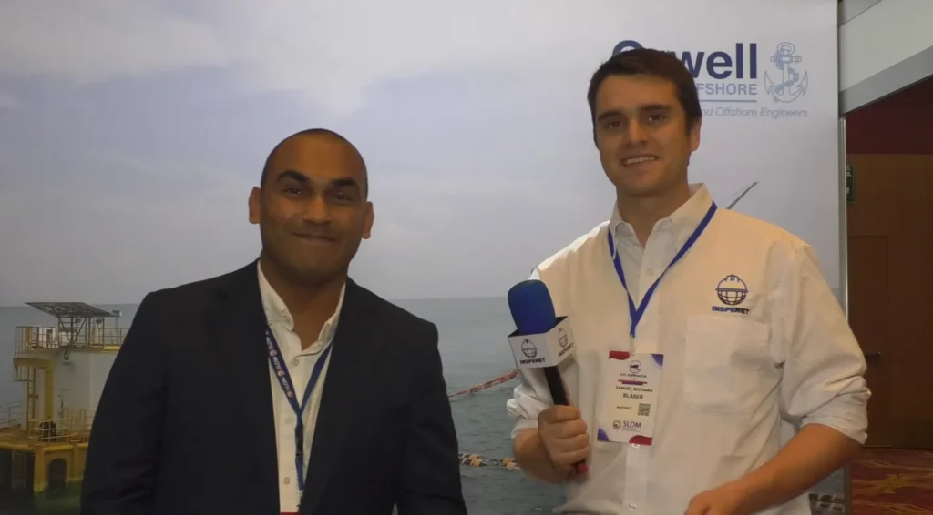 James Durante, Gerente de Proyectos Regional de Orwell Offshore, durante una entrevista en el evento SLOM 2025 en Panamá.